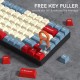 XVX Beige, Blue and Red PBT Keycaps, 137-Key Cherry-Profile Set with Double-Shot Legends