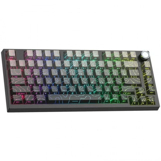 XVX WK75 Wireless Mechanical Keyboard with Control Knob, Gasket Mount and Hot-Swappable RGB Keys