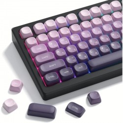 XVX Gradient Purple Japanese Keycaps, Rounded MOA PBT Set with Dye-Sublimated Legends for MX Boards