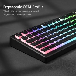 XVX Black Pudding Keycaps, Double-Shot PBT OEM-Profile Set for RGB Mechanical Keyboard Builds