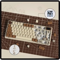 XVX SK80 Coffee Mechanical Keyboard, Color Display, Gasket Mount, RGB and Hot-Swappable Switches