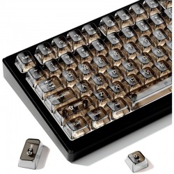 XVX Black Clear MDA Keycaps, 115-Piece Transparent PC Set for MX-Style Mechanical Switches