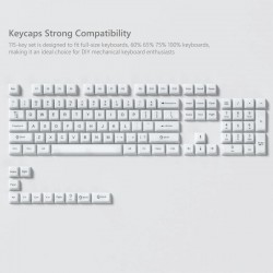 White Clear Keycaps from XVX, 115-Key MDA Set with Translucent PC Surfaces for MX Mechanical Boards