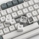 Retro XVX XDA Keycaps, 139-Key PBT Set in Milky White and Grey for MX Mechanical Keyboard Builds