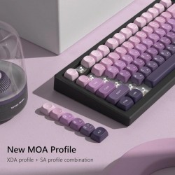 XVX Gradient Purple Japanese Keycaps, Rounded MOA PBT Set with Dye-Sublimated Legends for MX Boards