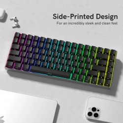 XVX Black Side-Printed PBT Keycaps, 123-Key Shine-Through Set for Custom MX Mechanical Keyboards