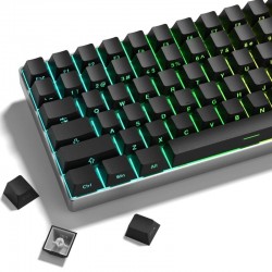 XVX Black Side-Printed PBT Keycaps, 123-Key Shine-Through Set for Custom MX Mechanical Keyboards