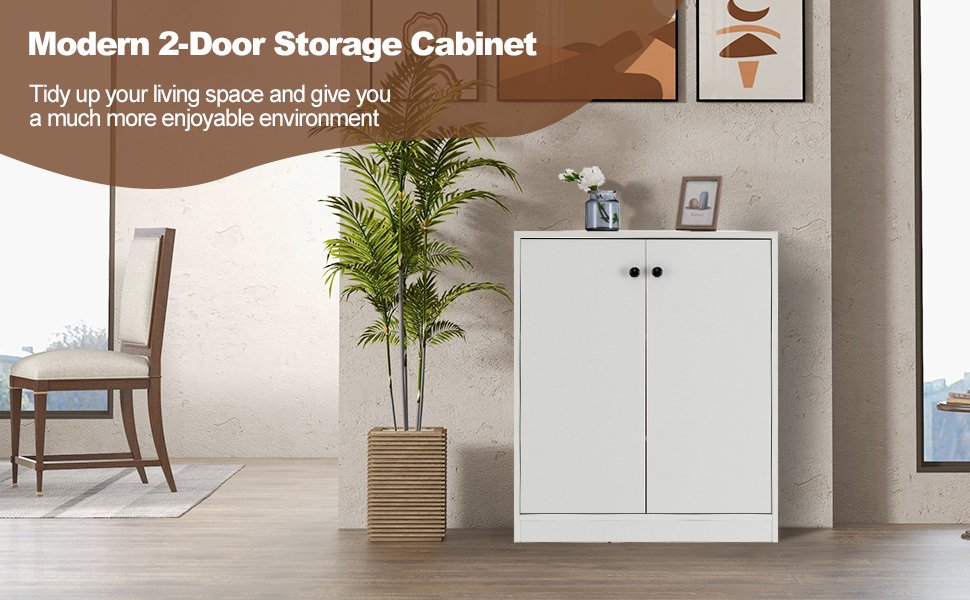 Honhorrs Two-Door Kitchen Base Cabinet with Three Interior Storage Tiers, Soft-Close Hinges and Feet detail