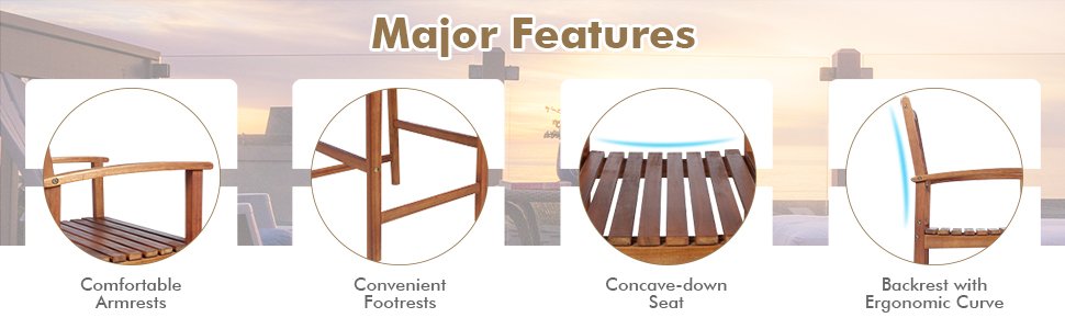 Honhorrs Acacia Wood Patio Bar Trio: Table and Two Stools with Reversible Sunflower-Pattern Backs detail