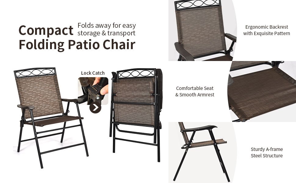 Honhorrs Three-Piece Bistro Set, Folding Fabric Chairs and Glass Table with 1.57-Inch Umbrella Hole detail